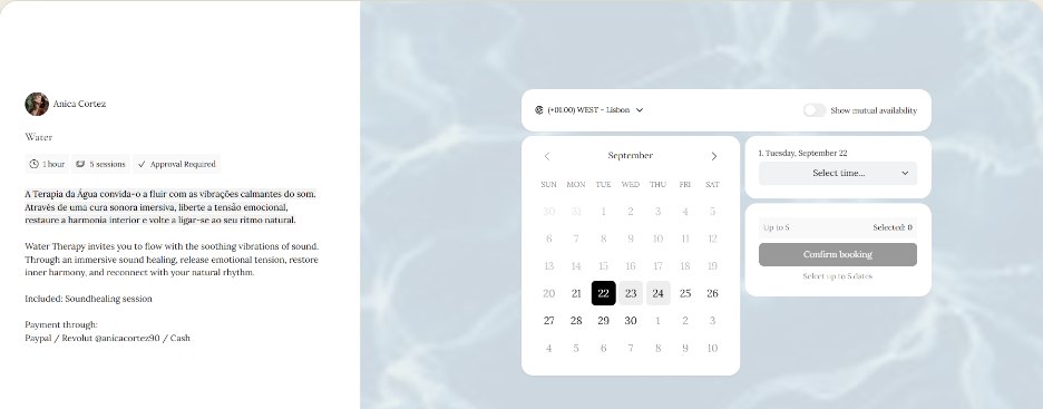 Before: booking on a separate TidyCal page